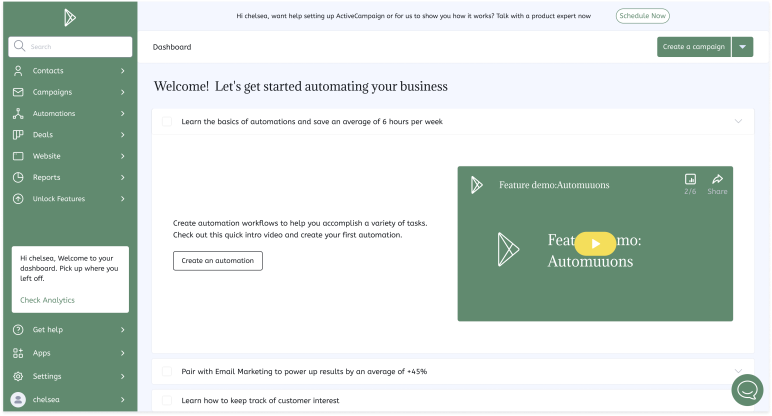 An AI automation dashboard for small businesses